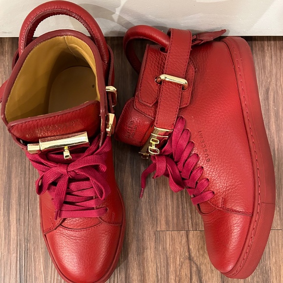 Buscemi Womens Alce Red 100MM Leather Sneakers size 37 (US 7) - Picture 5 of 12